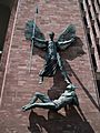Statue of St Michael and Satan -Coventry Cathedral-5July2008